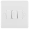BG 800 Series 20A Triple Wall Light Switch White Moulded Round Edge