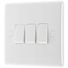 BG 800 Series 20A Triple Wall Light Switch White Moulded Round Edge