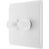 BG 800 Series Double Wall Dimmer Switch White Moulded Round Edge