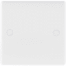 BG 800 Series Single Electrical Blank Plate Round Edge White Moulded