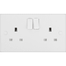 BG Nexus 900 13A Double Switched Socket Square Edge White Moulded
