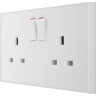 BG Nexus 900 13A Double Switched Socket Square Edge White Moulded