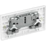 BG Nexus 900 13A Double Switched Socket Square Edge White Moulded