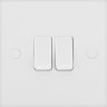 BG 900 Series 20A Double Wall Light Switch White Moulded Square Edge