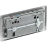 BG Nexus Metal 13A Double Switched Socket USB- A&C 22W Brushed Steel