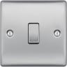 BG Nexus Metal 20A Single Wall Light Switch 2 Way Brushed Steel