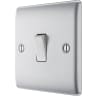 BG Nexus Metal 20A Single Wall Light Switch 2 Way Brushed Steel