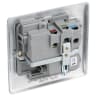 BG Nexus 13A Single Switched Socket Brushed Steel Grey Inserts
