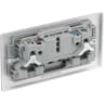 BG Nexus 13A Double Switched Socket Brushed Steel Grey Inserts