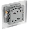 BG Nexus Metal 20A Double Wall Light Switch 2 Way Brushed Steel