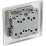 BG Nexus Metal 20A Triple Wall Light Switch 2 Way Brushed Steel