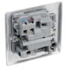 BG Nexus Metal Switched FCU with LED and Flex Outlet Brushed Steel