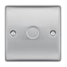 BG Nexus Metal Single Wall Dimmer Switch 2 Way Brushed Steel