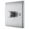 BG Nexus Metal Single Wall Dimmer Switch 2 Way Brushed Steel
