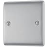 BG Nexus Metal Single Electrical Blank Plate Brushed Steel