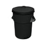 Flambeau Dustbin & Lid 94L Plastic Black