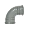 FloPlast SP561G 87½° 110mm Soil Double Socket Bend Grey