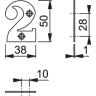 Arrone Face Fix '2' Numeral 50 x 22 x 1mm Satin Anodised Aluminium AR140/2-SAA