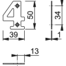 Arrone Face Fix '4' Numeral 50 x 22 x 1mm Satin Anodised Aluminium AR140/4-SAA