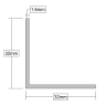 Stormguard Aluminium Angle Edging 32 x 32 x 1.6mm Mill Finish 2438mm