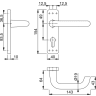 Hoppe Return to Door Lever Lock on Backplate Euro Profile Satin Anodised Aluminium (AR200S on Plate)