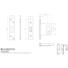 Eurospec Easi-T Flat Latch Lock 76mm Backset Satin Chrome