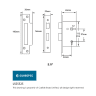 Eurospec Easi-T 3 Lever Security Sashlock 64mm Satin Stainless Steel