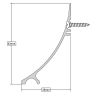 Stormguard Rain Deflector Mill Finish Aluminium 838mm x 63mm