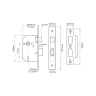 Union 2201 5 Lever Mortice Sash Lock 65mm Satin Chrome