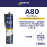 Bostik A80 Acrylic Instantly Paintable Decorators Caulk 310ml White