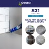 Bostik S31 Neutral Cure Sanitary Silicone Sealant 310ml Grey