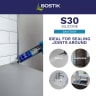 Bostik S30 Acetoxy Sanitary Silicone Sealant 310ml Grey