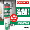 Evo-Stik Sanitary Silicone Sealant 290ml Clear