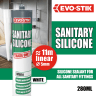 Evo-Stik Sanitary Silicone Sealant 290ml White