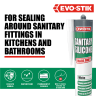 Evo-Stik Sanitary Silicone Sealant 290ml White