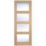 LPD Doors Internal Shaker 4L Glazed Pre-Finished Oak Door 726 x 2040mm