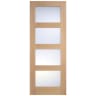 LPD Doors Internal Shaker 4L Glazed Pre-Finished Oak Door 762 x 1981mm