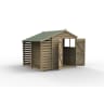 Forest Garden 4LIFE Apex Shed 6x8 Single Door 2 Windows  With Lean-To