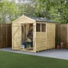 Forest Garden 4LIFE Apex Shed 6x8 Double Door 2 Window - Installed