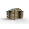 Forest Garden 4LIFE Apex Shed 6x8 Single Door No Windows With Lean-To