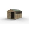 Forest Garden 4LIFE Apex Shed 8x12 Double Door 6 Window - Installed