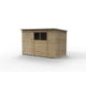 Forest Garden 4LIFE Pent Shed 10x6 Single Door 2 Windows - Installed
