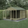 Forest Garden 4LIFE Apex Summerhouse 8x12 Double Door 6 Window