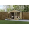 Forest Garden 4LIFE Apex Summerhouse 8x6 Double Door 4 Window - Installed