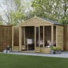 Forest Garden 4LIFE Apex Summerhouse 8x6 Double Door 4 Window - Installed