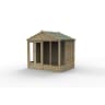 Forest Garden 4LIFE Apex Summerhouse 8x6 Double Door 4 Window - Installed
