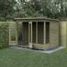 Forest Garden 4LIFE Pent Summerhouse 8x6 Double Door 4 Window - Installed
