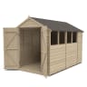 Forest Overlap Pressure Treated Double Door Apex Shed 10 x 6ft