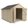 Forest Overlap Pressure Treated Double Door Apex Shed without Windows 10 x 8ft