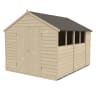 Forest Overlap Pressure Treated Double Door Apex Shed 10 x 8ft